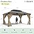 AMERLIFE 12' x 14' Heavy Duty Hardtop Gazebo with Double Metal Roof, Wood Gazebo with Privacy Curtains & Mosquito Netting, Outdoor Pavilion for Backyard, Garden & Patio, Brown