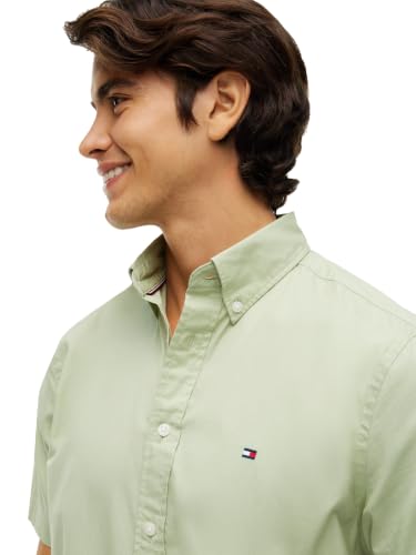 Image of Tommy Hilfiger Men's Short Sleeve Poplin Shirts in Regular Fit, Men's Button Down Shirts