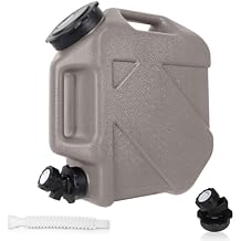 Digury 2.6 Gallon Water Jug, Camping Water Container BPA Free Water Storage with Spigot No Leakage Portable Emergency Water Tank for Outdoor Hiking Camping Picnic Supplies Warm Gray