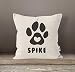 MoonWorks® Kissen-Bezug Hund Hundepfote Herz personalisierbares Geschenk für Hundebesitzer anpassbarer Name Natur Unisize