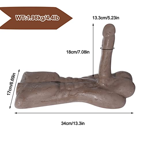 Image of ferch Male Sex Dolls with Realistic Dildo Sex Toys for Women, Male Torso Penis Love Doll with Big Dildo Unisex Female Masturbation Adult Sex Toys for Women Couple - 13.3*6.7 inch, 4.4LB (Dark Brown)
