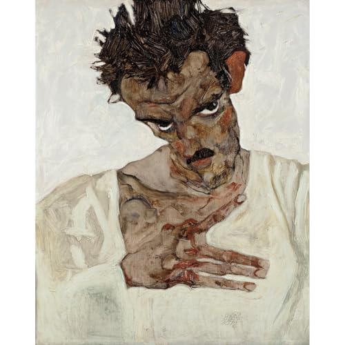 Impression sur toile Egon Schiele Autoportrait 101x127 cm décoration murale de salon