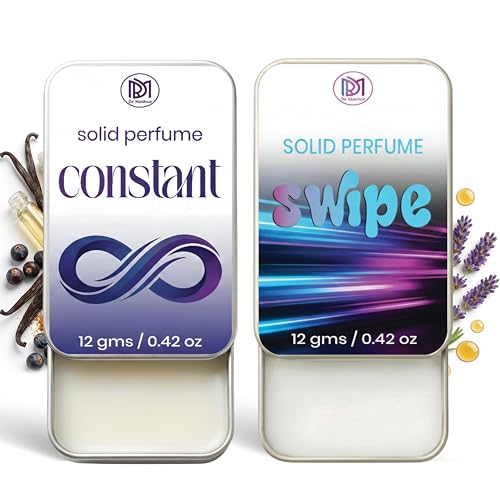 Image of Dr.Mashur Solid Perfume |Swipe&Constant Alcohol Free Wax Perfume Balm, Long Lasting | Pocket Tin 12g, Pack Of 2| Non Greasy Smooth Glide, Travel Friendly Men And Women
