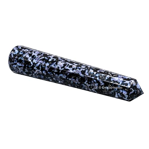 Image of Certified Indigo Gabbro Crystal Wand - Pointed Crystal Wand for Energy Healing, Chakra Balancing, Meditation and Home Decor - Crystals and Healing Stones for Gift