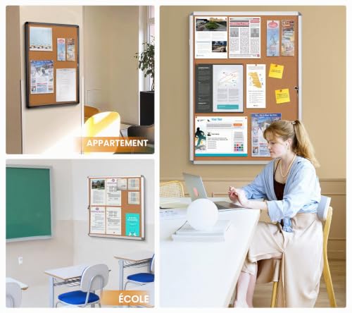 SWANCROWN Vitrine d'affichage, 4 x A4, Mural, Tableau d'affichage noir – vue 8