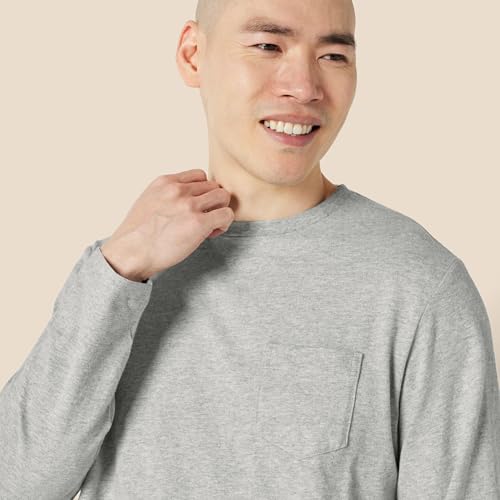 Image of Amazon Essentials Men's Regular-Fit Crewneck Long-Sleeve T-Shirt, Casual Cotton Jersey