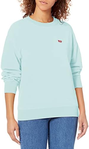 Levi's Women's Standard Crewneck Sweatshirt, (New) Sterling Blue, Large