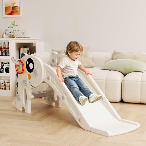 Glaf Indoor Slide for Toddlers 1-3 Home Play Area Safe Freestanding (White) - 3
