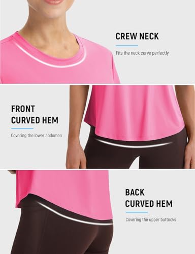 Image of baleaf Women Ice Cooling Running Shirts Quick Dry Short Sleeve Tops | Breathable, Lightweight, Moisture Wicking, Stretchy, Loose Fit, UPF 50+, for Workout, Gym, Athletic, Tennis, Yoga
