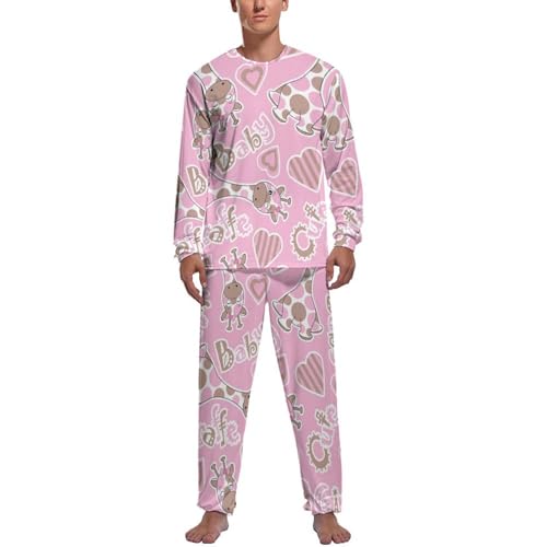 Pyjama girafe homme ensemble de nuit haut de gamme avec finitions soignées et pantalon fluide