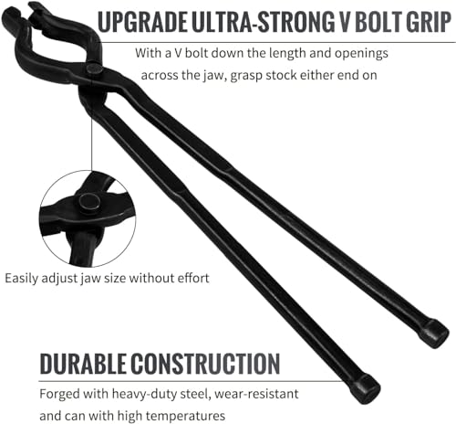 17-Zoll-V-Bit-Bolzen-Schmiedezange, Wolf-Backenzange, zusammengebaute Messerherstellung, Schmiede-, Klingen- und Amboss-Schmiedezange