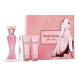 Paris Hilton Rose Rush 4 Pieces Gift Set for Women, (3.4 Ounce Eau de Parfum Spray + 3.0 Ounce Body Lotion + 3.0 Ounce Shower Gel + 0.3 Ounce Eau de Parfum Spray)