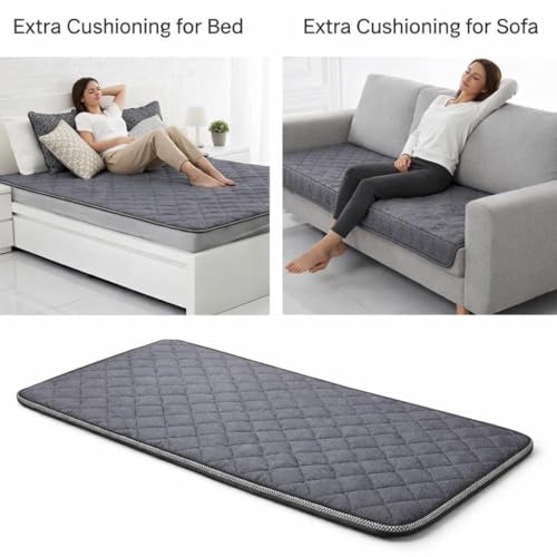 Image of Floor Mattress with Memory Foam for Extra Bedding | Lightweight Portable Rolling Mat for Travel Yoga Outdoor & Camping | Size: 72x36x0.8 Inch