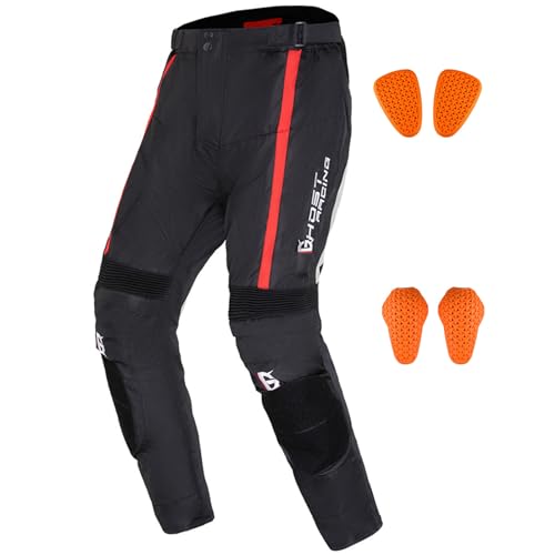 RENHE メンズバイク用パンツ 冬用 ライディングパンツ 防寒インナー付き ライダースパンツ プロテクター ツーリングパンツ 春夏秋冬 防水 防寒 防風 透湿 GR-K05 ブラック Lサイズ