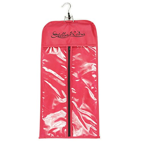 Stella Reina Hair Extension Carrier Storage Smooth Zipper Suit Case Bag With Pink Wooden Hair Hanger For Clips In Hair Extensions & Hair Weave Bundles & Wigs