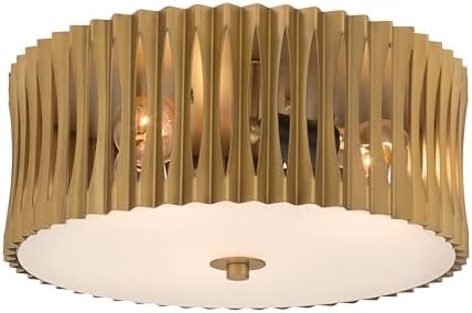 Minka-Lavery Aven 16" 3-Light Flush Mount - Sand Coal Black and Legacy Brass (Bulb Not Included)