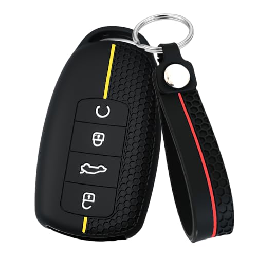 ATFIGII Key Fob Cover Compatible With Chery Omoda 5 Tiggo 7 Tiggo 8 Tiggo 8 Pro for Jaecoo 7 Key Holder Case Silicone Key Protector with Keychain B Yellow