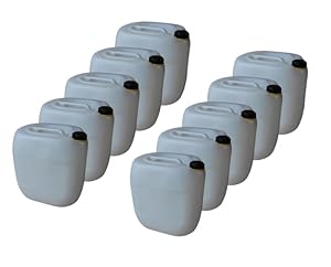 kanister-vertrieb® 10 Stück 30 L Kanister Wasserkanister Kunststoffkanister natur DIN61 + Etiketten