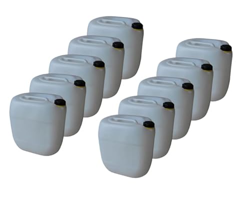 kanister-vertrieb® 10 Stück 30 L Kanister Wasserkanister Kunststoffkanister natur DIN61 + Etiketten