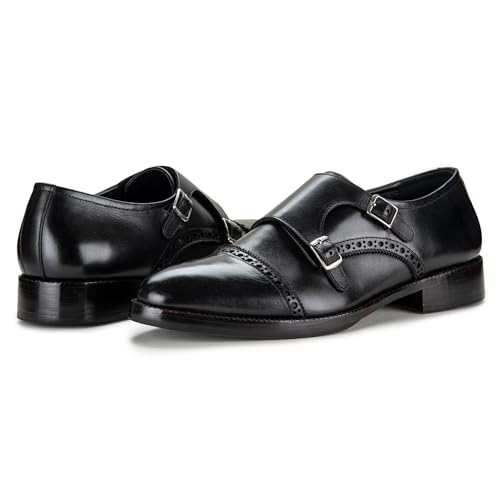 Handcrafted Men's Captoe Double Monk Strap Genuine Leather Modern Classic Dress Shoes3