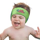 HeySplash Schwimm Stirnband Kopfband, Ohren Schutz Neopren Band mit Hohe Elastizität und Klettverschluss Schwimmband Ohrenband für Kinder Erwachsener Schwimmen Surfen Wasserski Fahren - S, Grün Wal
