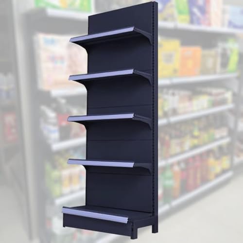DEGQSTPC 5 Tier Retail Candy Display Rack Metal Storage Shelf, Large Supermarket Snack Shelf Unit Rack, Grocery Display Stand, for Convenience Commercial Drugstores Gas Station(L120xW43xH135cm)