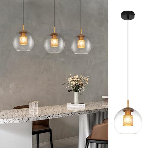 CBJKTX Pendelleuchte Esstisch Hängelampe Glas - 1 Flammig Vintage E27 Hängeleuchte Schwarz Pendellampe Glaskugel Esszimmerlampe für Wohnzimmer Küche Schlafzimmer Esszimmer ohne Leuchtmittel CBJKTX Pendelleuchte Esstisch Hängelampe Glas - 1 Flammig Vintage E27 Hängeleuchte Schwarz Pendellampe Glaskugel Esszimmerlampe für Wohnzimmer Küche Schlafzimmer Esszimmer ohne Leuchtmittel