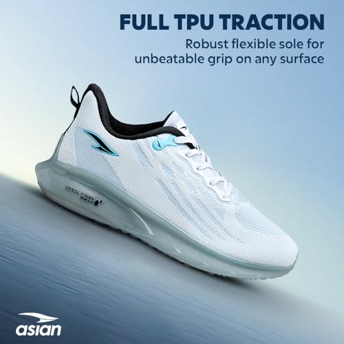 Image of ASIAN Men POWERPLAY-06 Running and Casual wear Running Shoes with Laces, Lightweight and Comfortable Shoes with Upper mesh Fabric and Crystal Cushion Technology for Men & Boys