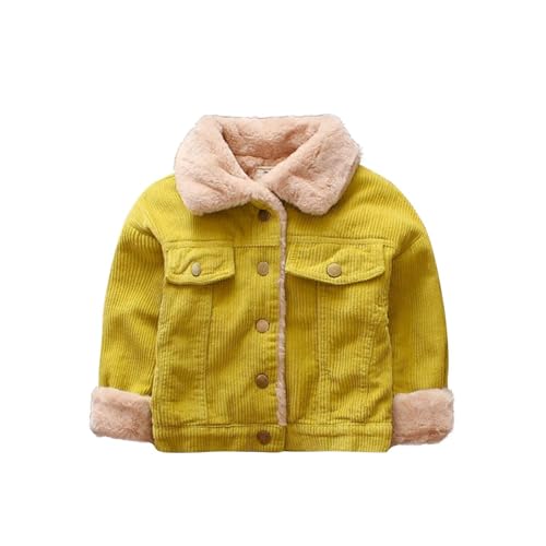 Toddler Cute Fleece Lined Coats Long Sleeve Lapel Winter Jacket Button Down Multi-pocket Jackets 2025 Keep Warm Coat
