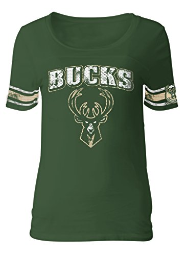 5th and Ocean Ladies Baby Jersey Short Sleeve with Printed Sleeve Stripes