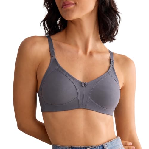 Image of INKURV Seamless Bra for Women Full Coverage | Cotton Hosiery T-Shirt Brassiere - Non Padded Wireless Lift for Everyday Wear| Moulded Cups for Chest Lifting- SAGE