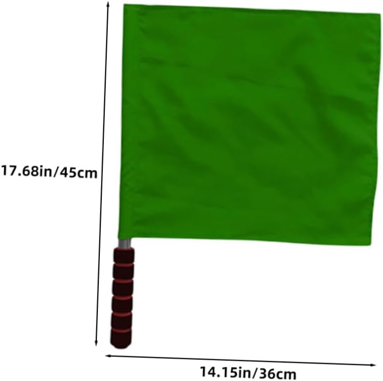 SOLUSTRE 2pcs Hand Signal Flags for Traffic and Sports Safety, Yellow and Green Commanding Flags with Portable Handles for Referees and Emergency Personnel