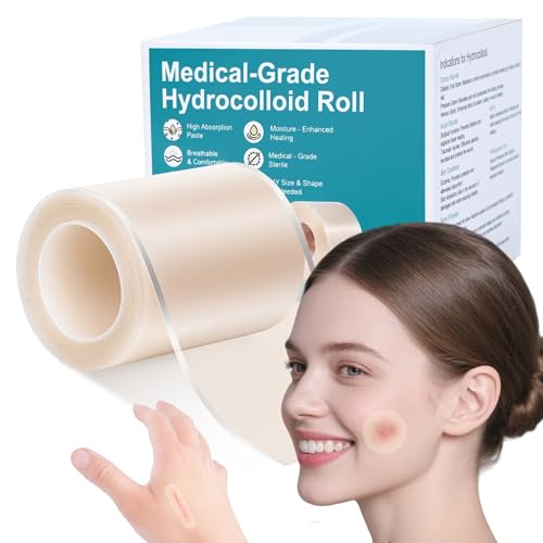 Hydrocolloid Roll Tape 5cm x 1.5m Cut-to-Size Hydrocolloid Patch Bandages with Self-Adhesive for for Wound Care Flexible & Waterproof & Ultra Absorbent
