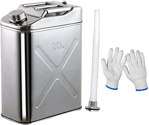 Bidon d'essence 20L portable en acier inoxydable 304 avec système de secours d'urgence