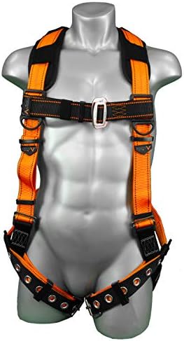 Malta Dynamics Warthog Safety Harness Fall Protection with Tongue Buckle Legs & X-Pad, Full Body Harness for Safety and Protection, Construction and Roofing Harness - OSHA/ANSI/CSA Compliant (S-M)