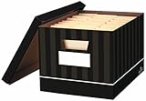 Bankers Box Decorative File Box/Record Boxes Chocolate Pin Stripe
