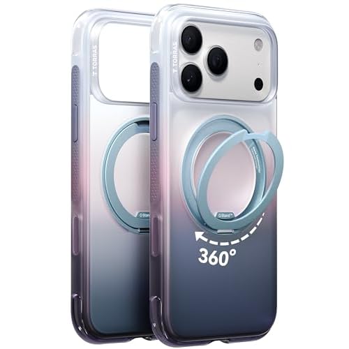 TORRAS Ostand O3 Air for iPhone 17 Pro Case with 360 Magnetic Stand, Fit for Magsafe, Military Drop Protection, Camera Control, Shockproof Phone case