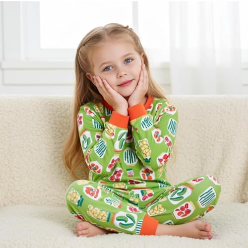 Image of PATPAT Toddler & Kids Pajama Sets with Bamboo Viscose, Snug Fit Pjs for Girls, All-Season Comfort Sleepwear, Ages 2-12 Years