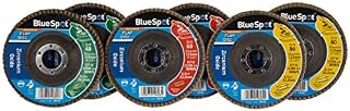 Blue Spot 19689 2 x 40/2 x 60/2 x 80 Grit Zirconium Flap Discs - Black (6-Piece)
