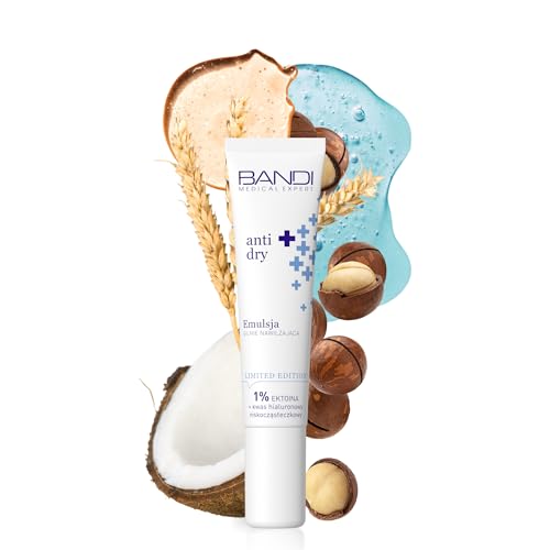 Bandi Crema Viso Idratante Antirughe-emulsione Idratante Intensiva con Acido Ialuronico Olio di Cocco e Macadamia per Pelle Secca e Disidratata