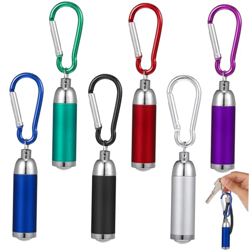 Gadpiparty 12PCS Mini Keychain Durable Aluminium Alloy Outdoor Camping Torches with Climbing Hook for Home Backpack and Key Decoration
