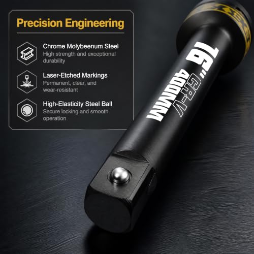 Image of 1 inch Drive Impact Extension Bar, 16 Inch Length Socket Extension, CR-V Steel, Narrow and Deep Areas in Automobile Maintenance, Mechanical Assembly or Industrial Operations