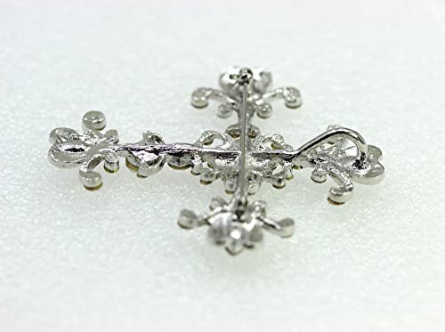 Image of Faship Gorgeous Rhinestone Crystal Cross Crucifix Pin Brooch