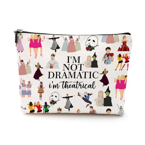 LONGXIN Musical Gift Theatre Cosmetic Make up Bag Music Lover Gifts for Women Makeup Zipper Pouch Bag