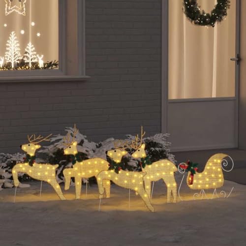 Décorations or Rennes LED 5 pcs pour sublimer votre table de Noël - 2