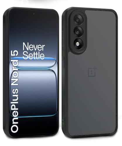 Image of WOW IMAGINE Translucent Hybrid Back Case Cover for 1+ OnePlus Nord 5 Smoked Matte Back | Shock Proof 360 Degree Protection | Protective Hard Case - Matte Black