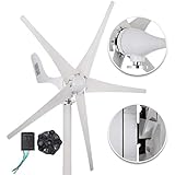 [COJINETE DOBLE FIJO] - Con cojinetes dobles,el movimiento del ventilador es más estable. Baja vibración y poco ruido. Además,con su forma compacta,tiene la velocidad del viento inicial más baja y un área a barlovento más grande,lo que le permite generar electricidad a velocidades del viento más bajas.