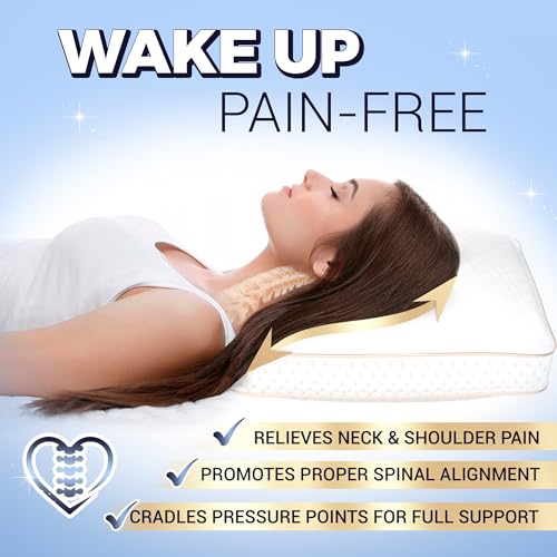 Image of Royal Therapy 2-Pack King Memory Foam Pillow, Adjustable Shredded Odor-Free Bed Pillow for Neck & Shoulder Pain Relief, Breathable Support for Back, Stomach, Side Sleepers, AirFlowPRO