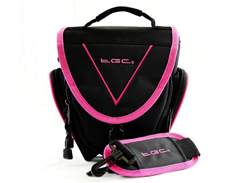 TGC - Funda para cámara SLR Sony Cyber-shot DSC-H300, DSC-H400, DSC-HX400, DSC-HX400 y DSC-HX400V (negro con adornos y forro)