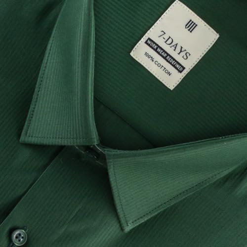 Image of 7-DAYS Men's Premium Formal Shirt - 100% Pure Cotton, Regular Fit, Plain, Full Sleeves, with Pocket - Perfect for Office Wear & Under Suits